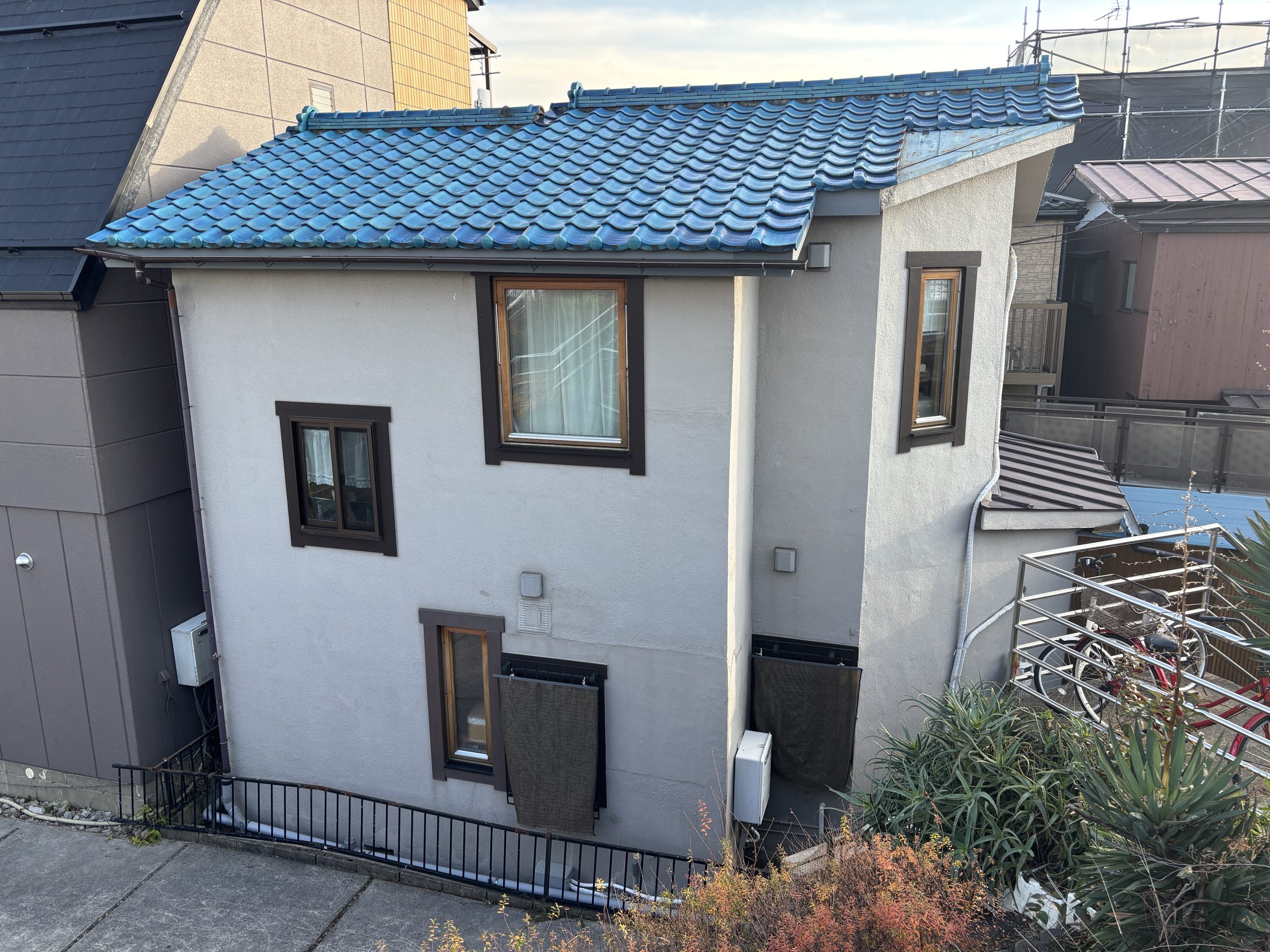 東京都葛飾区(外壁塗装/無機塗料/アイボリー)Before画像