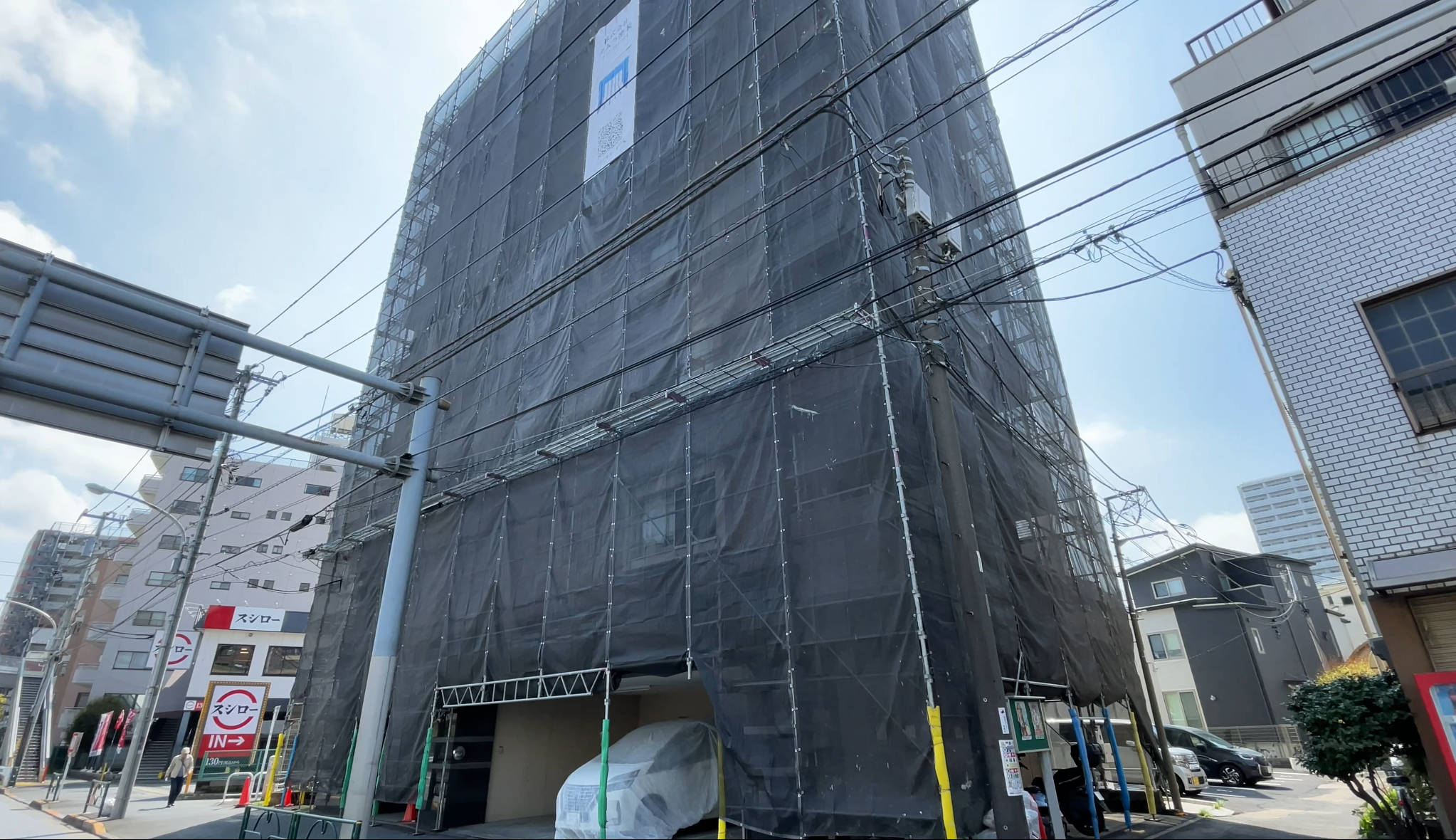 東京都江東区マンション(大規模修繕工事/外壁塗装/防水工事/アイボリー)Before画像