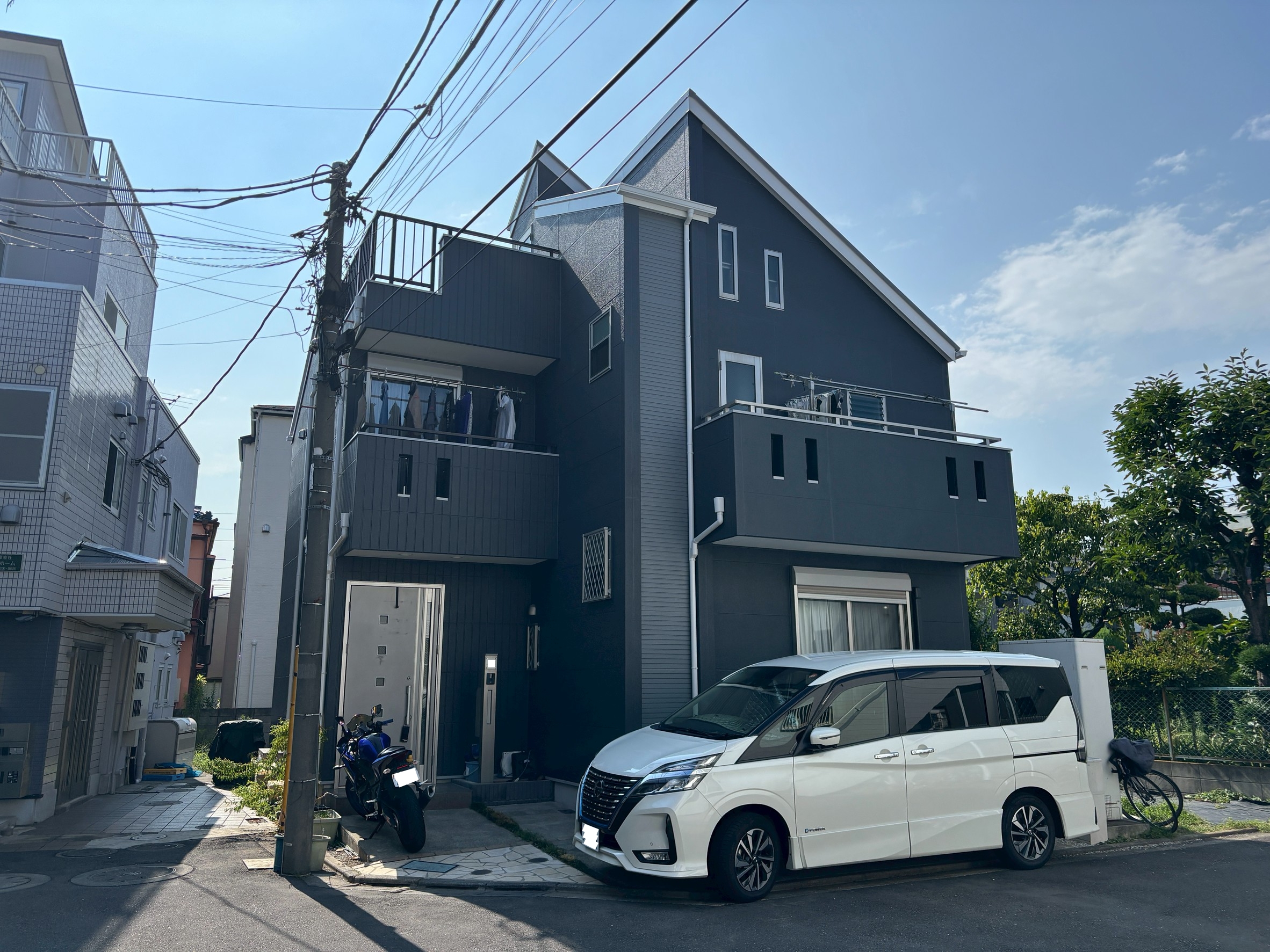 東京都足立区(外壁塗装/屋根塗装/バルコニーFRP葺き替え/ネイビー/ライトグレー)After画像