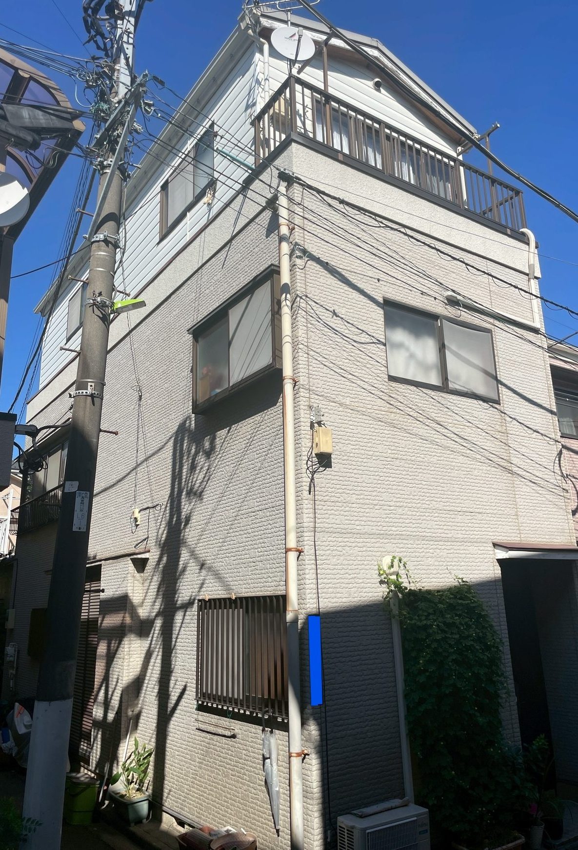 東京都荒川区(外壁塗装/屋根塗装/グレー)Before画像
