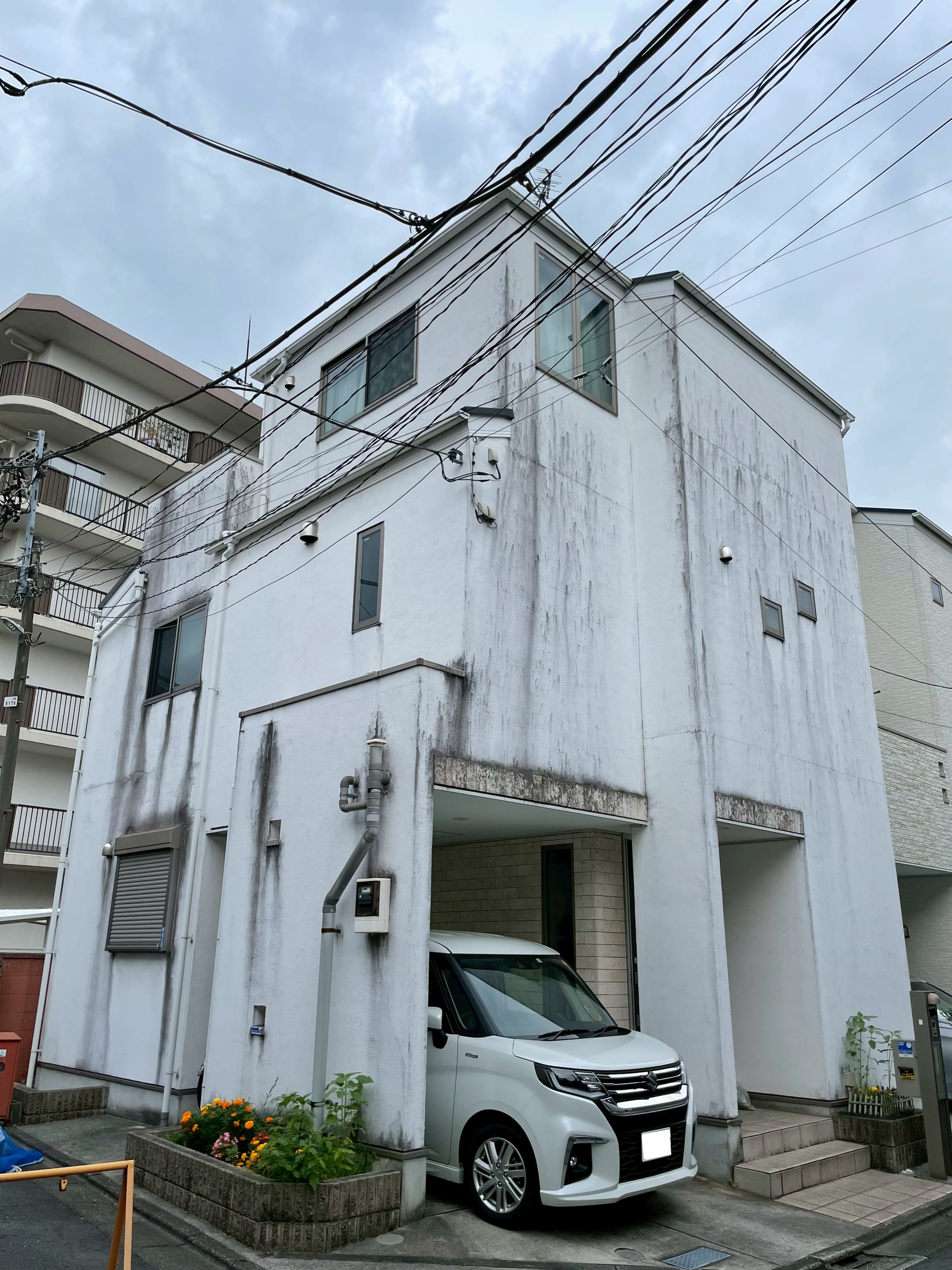 東京都足立区(外壁塗装/屋根塗装/ブルーグレー)Before画像