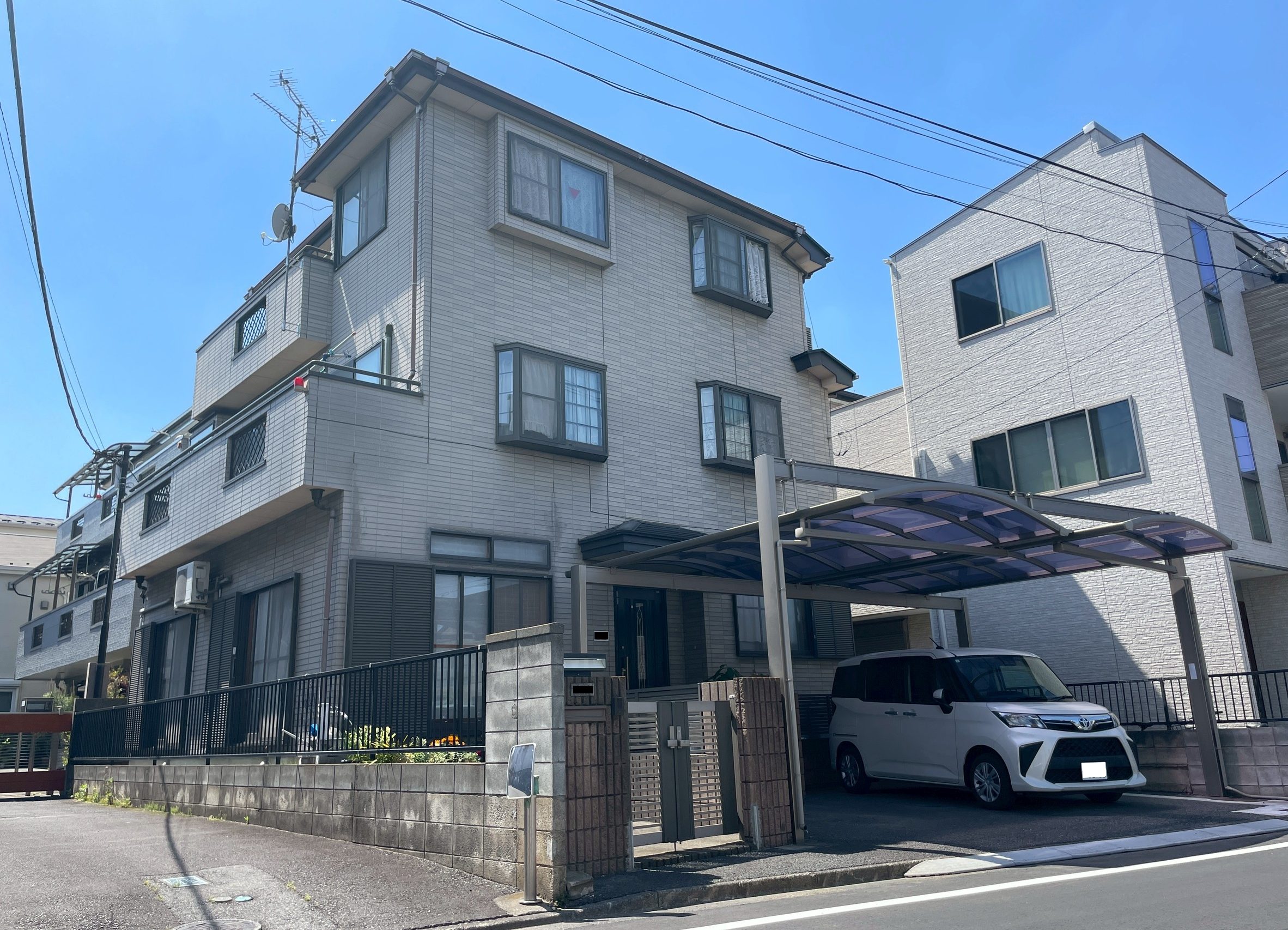 埼玉県川口市(外壁塗装/屋根塗装/ブラウン/アイボリー/ツートーン)Before画像