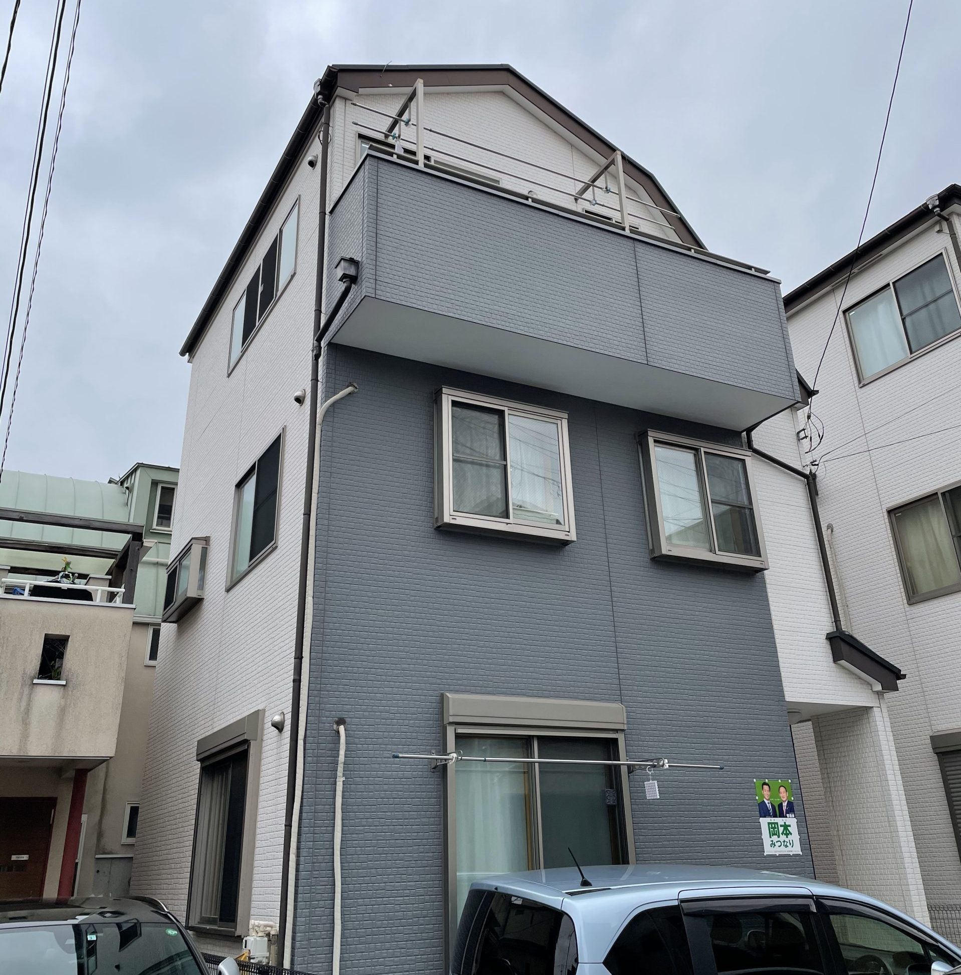 東京都足立区(外壁塗装/屋根塗装/ピンク/ホワイト/ツートーン)Before画像