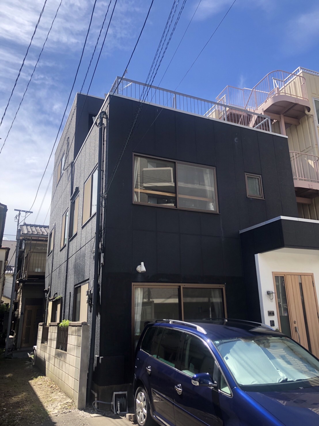 東京都江東区(外壁塗装/屋上トップコート/ネイビーブラック)Before画像