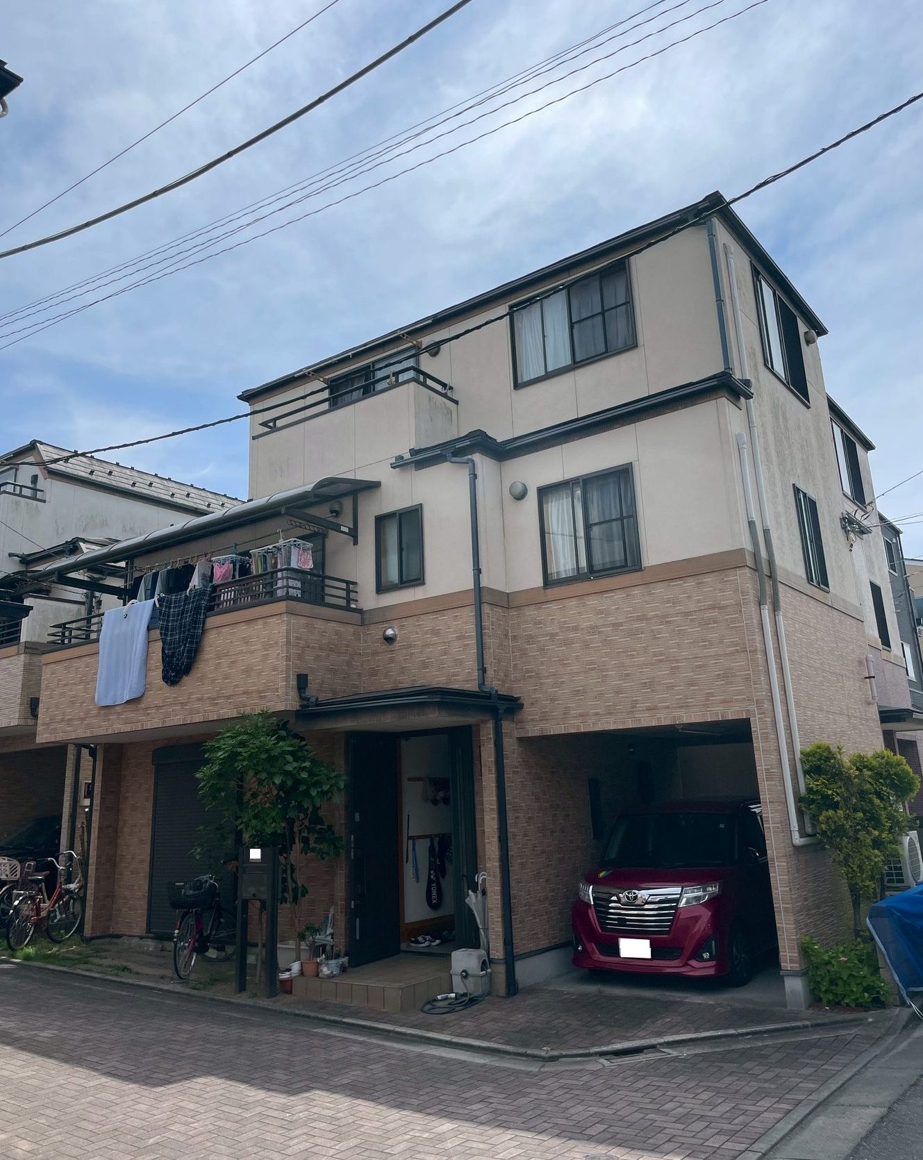 東京都足立区（外壁塗装/屋根塗装/クリヤー/アイボリー/ツートーン）Before画像