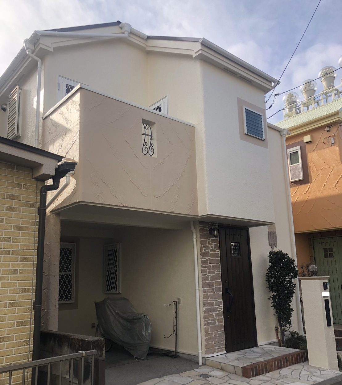 東京都中野区（外壁塗装/屋根塗装/アイボリー/ベージュ/ツートーン)After画像