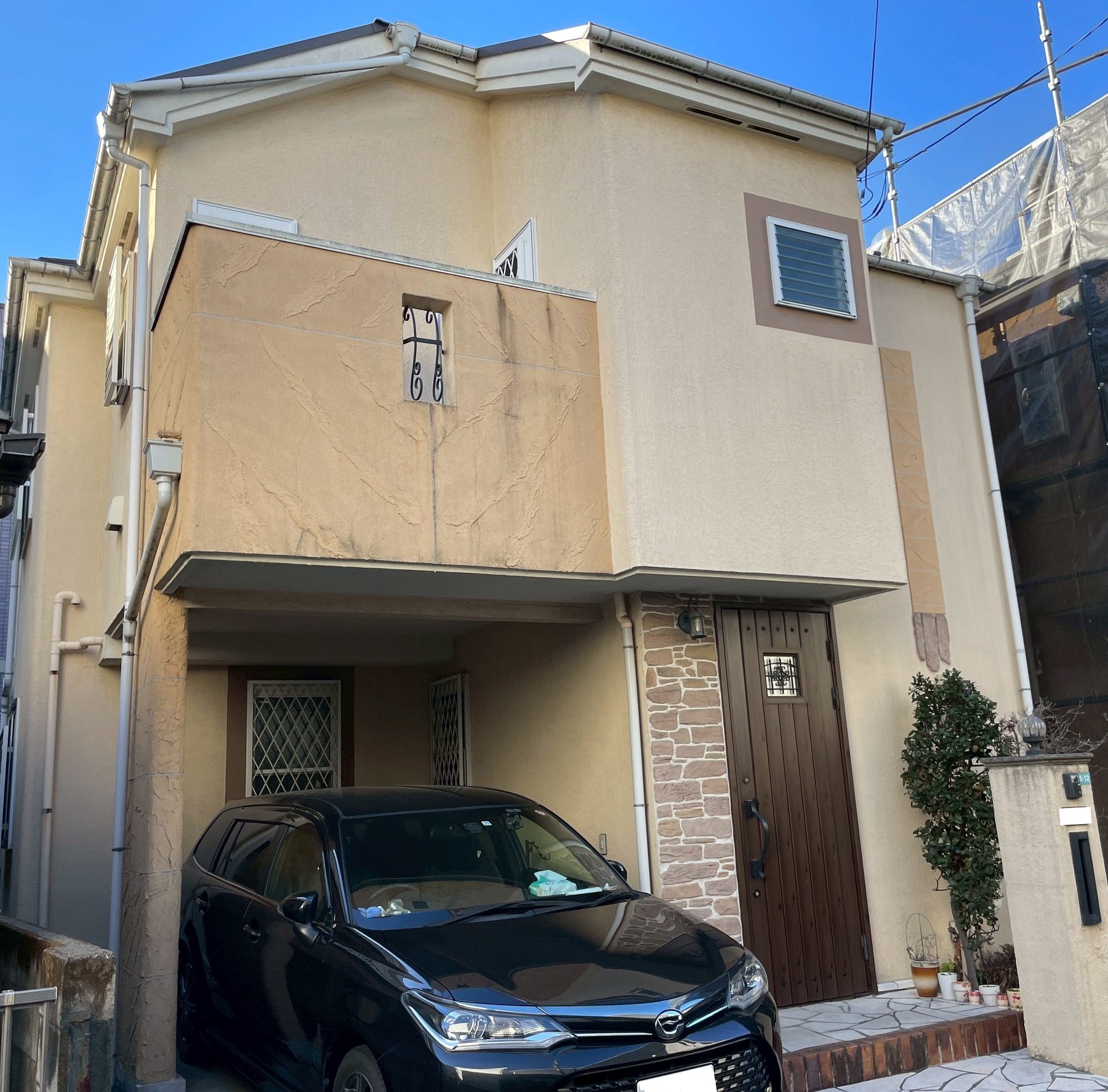 東京都中野区（外壁塗装/屋根塗装/アイボリー/ベージュ/ツートーン)Before画像