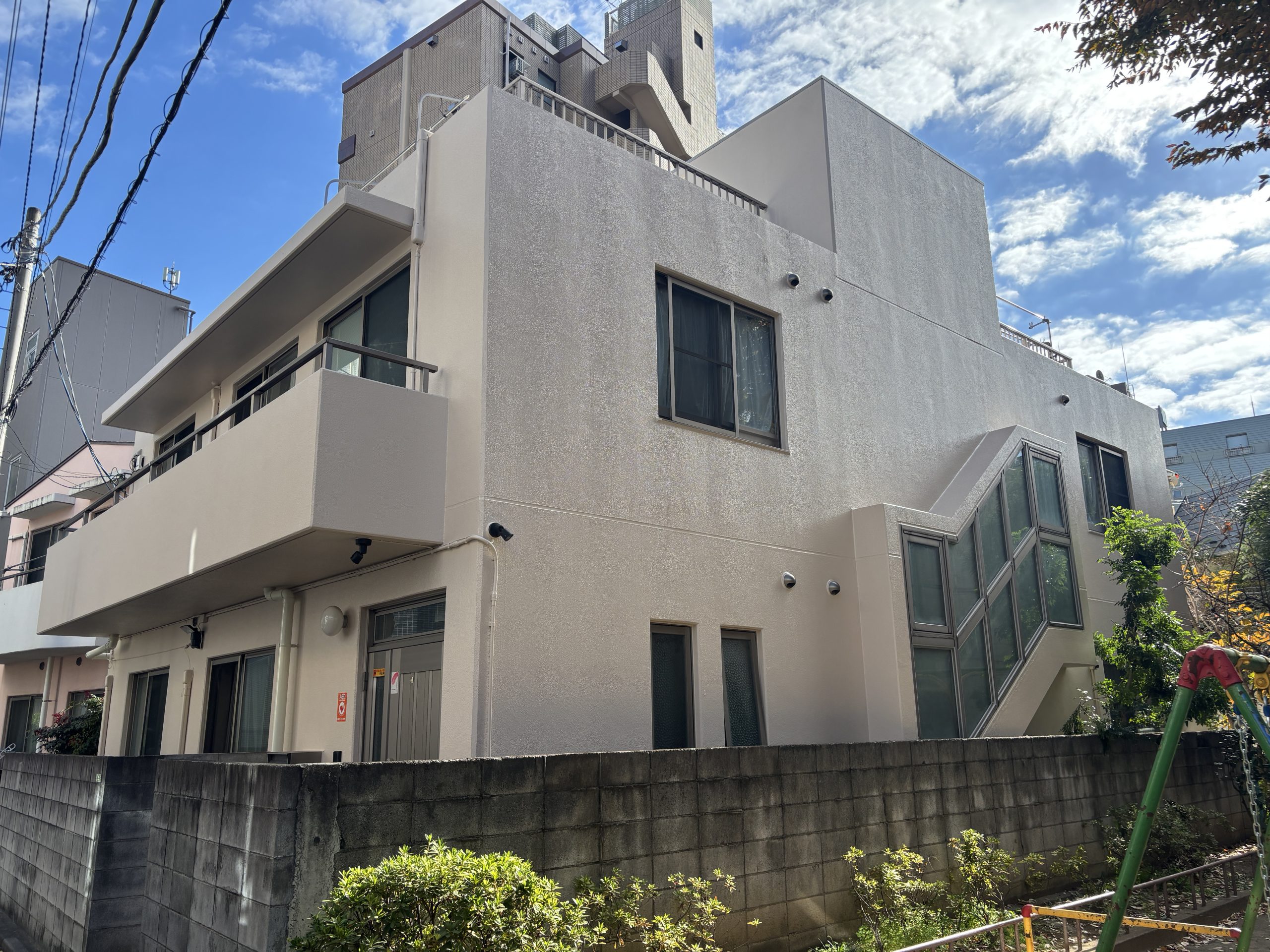 東京都文京区（大規模修繕工事/外壁塗装/ウレタン防水/ベージュ）After画像