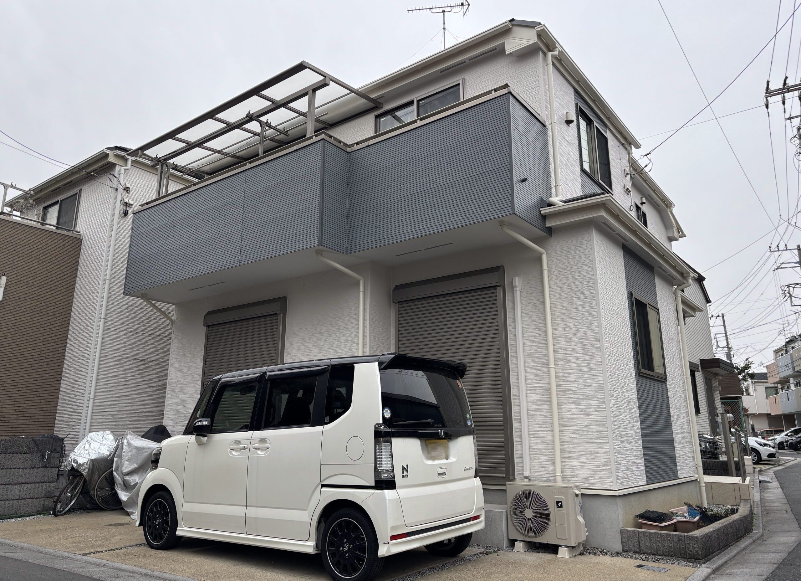 東京都足立区（外壁塗装/屋根塗装/アイボリー/クリヤー/ブルー）After画像