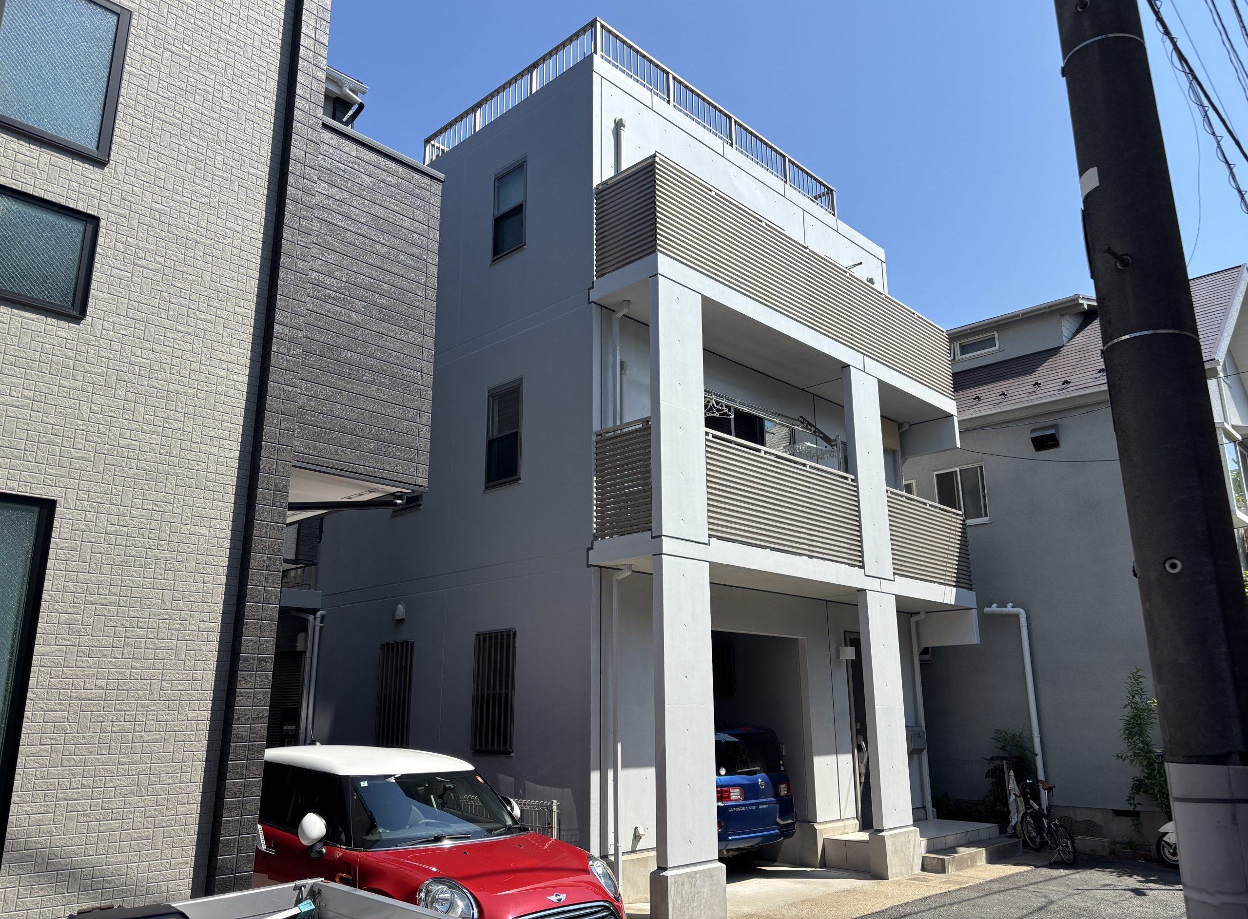 東京都中野区 (外壁塗装/屋上防水/打ち放しコンクリート/ライトグレー)After画像